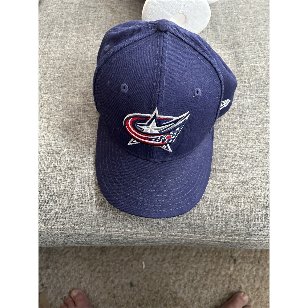 New Era Columbus Blue Jackets Hat CBJ Fitted Cap Men’s Size 7 1/8 Navy Cap - Picture 5 of 7
